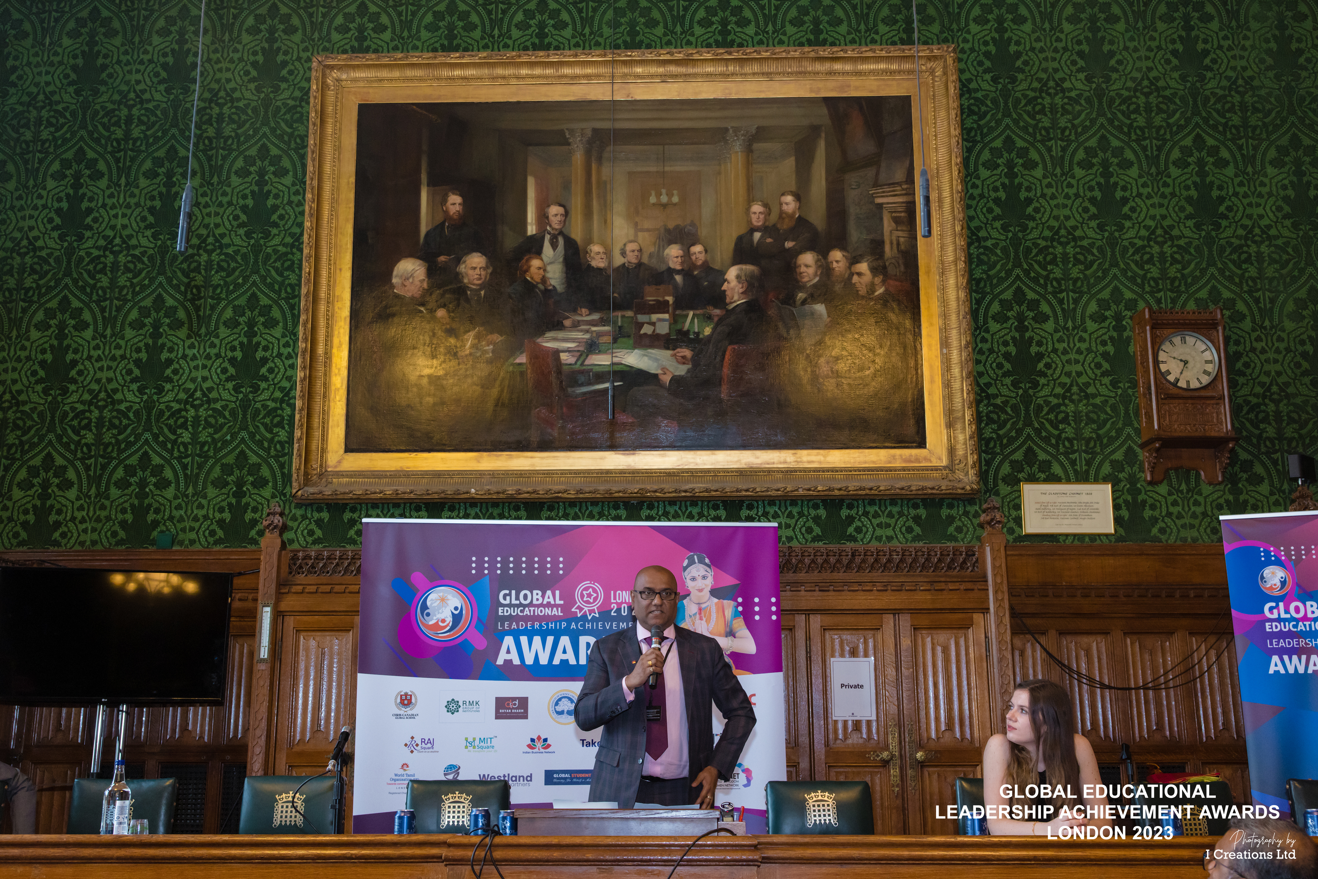 Group photo at the British Parliament, Global Educational Leadership Awards